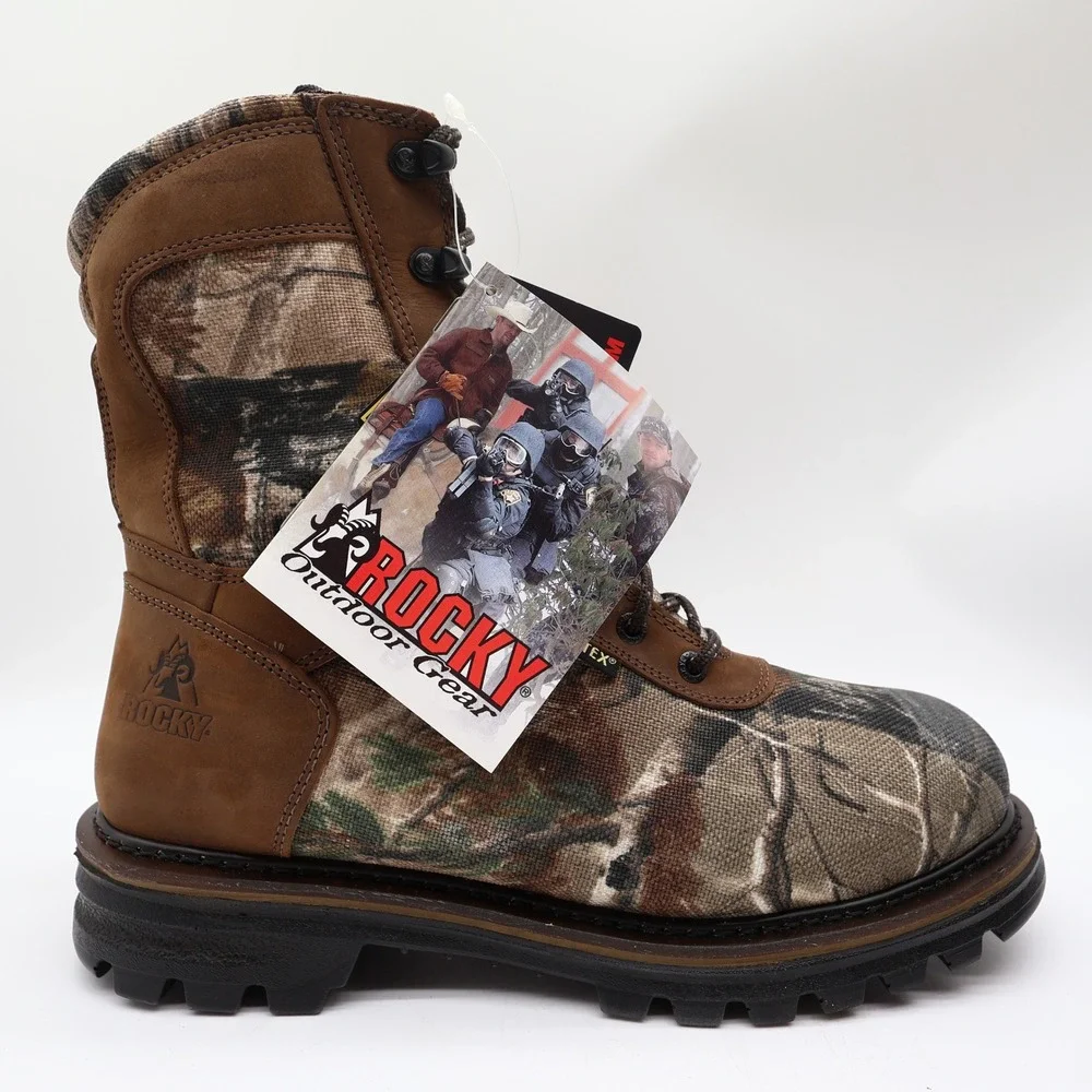 Rocky 9128 CornStalker Hunting Boots Mens 10M Camo Leather Gore-Tex New